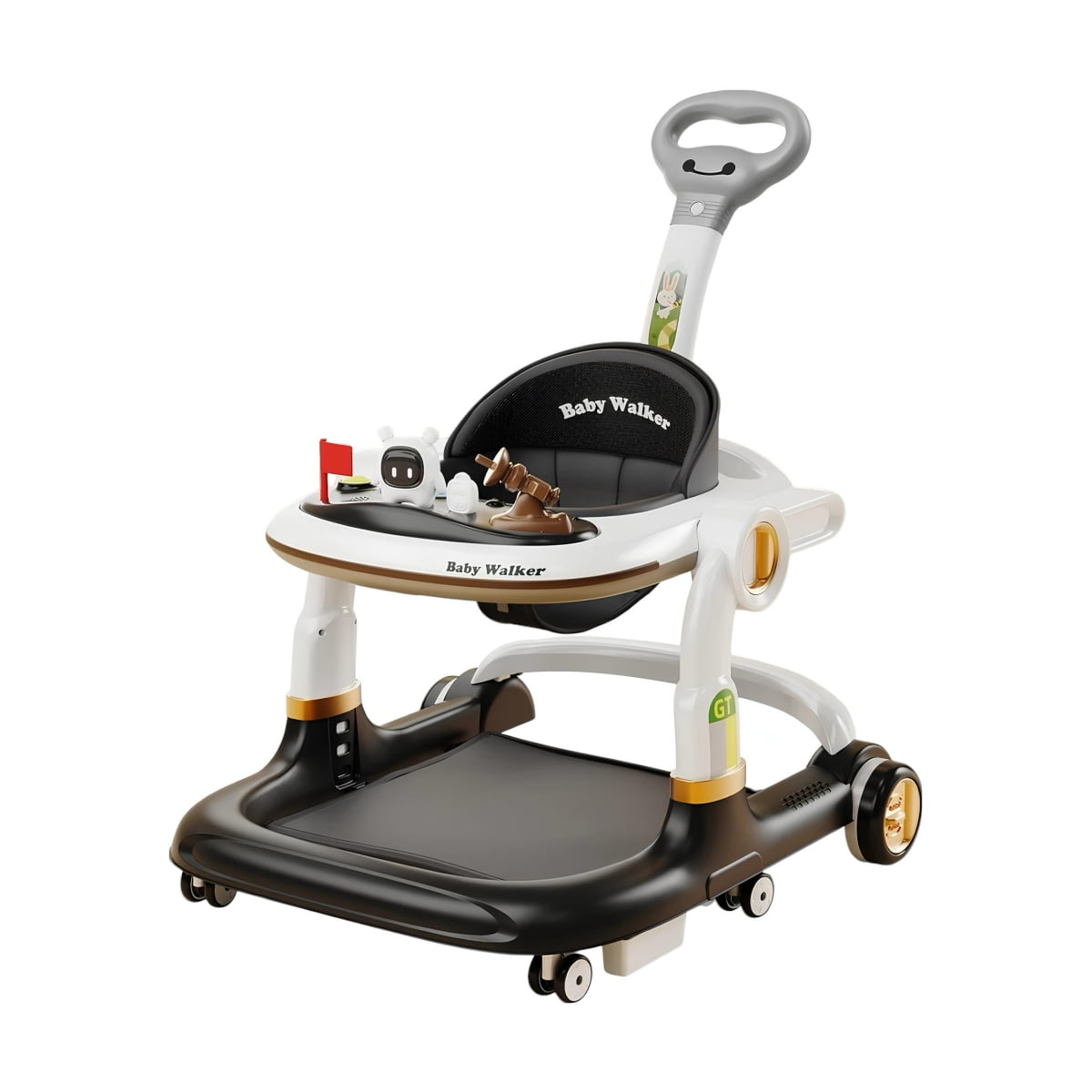 Andador Caminador Con Manilla Y Luces Mine Negro Lubabycas