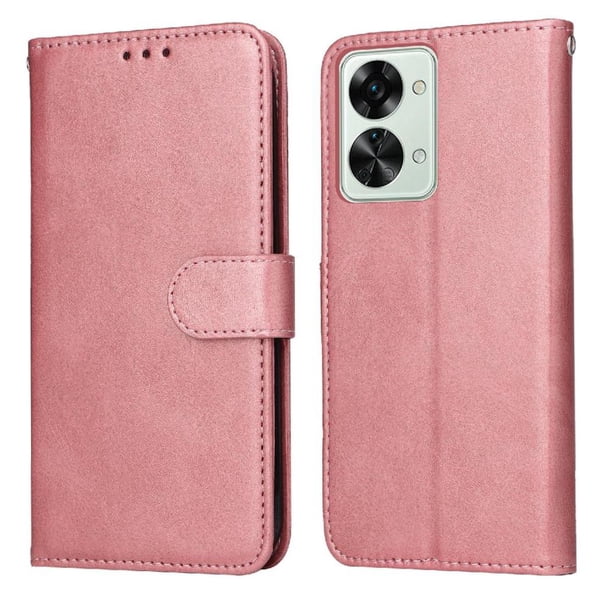 Funda Billetera para OnePlus Nord 2T con Porta Tarjetas y Soporte Ajustable Rosa