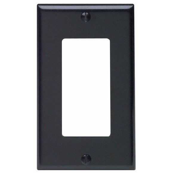Placa de pared Leviton 80401-E Decora GFCI de 1 elemento, color negro