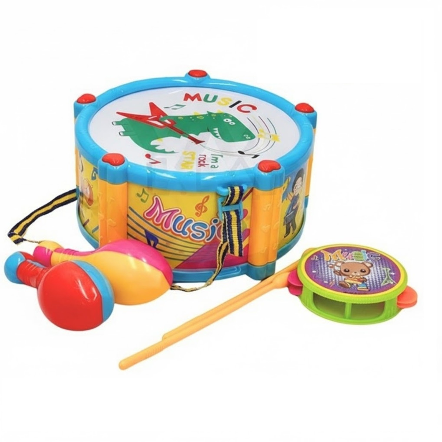 Genérico - Pack X 3 Mega Tambor Rex Full Instrumentos Bolsa