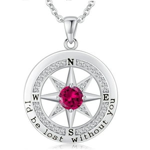 Collar Heshpaws Compass Necklace Piedra De Nacimiento