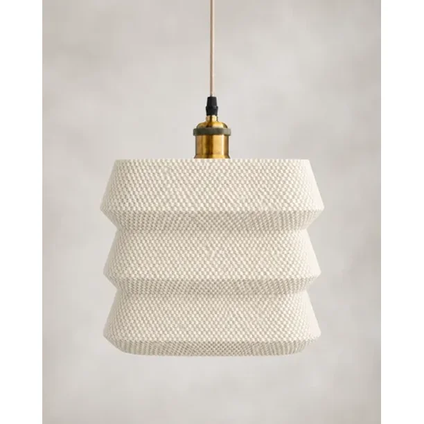 Lámpara Colgante de Techo SLVJE Layer Basket Lamp E27 Impresa en 3D Blanco + Ampolleta
