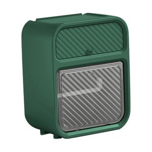 Magideal - Soporte Para Caja De Pañuelos, Organizador De Baño, Colgador De Rollo De Pañuelos Rectangular De Montaje En Pared De 2 Niveles, Caja De Almacenamiento Verde Oscuro