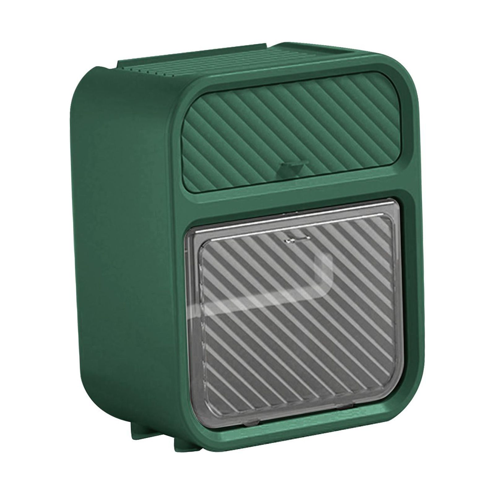 Magideal - Soporte Para Caja De Pañuelos, Organizador De Baño, Colgador De Rollo De Pañuelos Rectangular De Montaje En Pared De 2 Niveles, Caja De Almacenamiento Verde Oscuro
