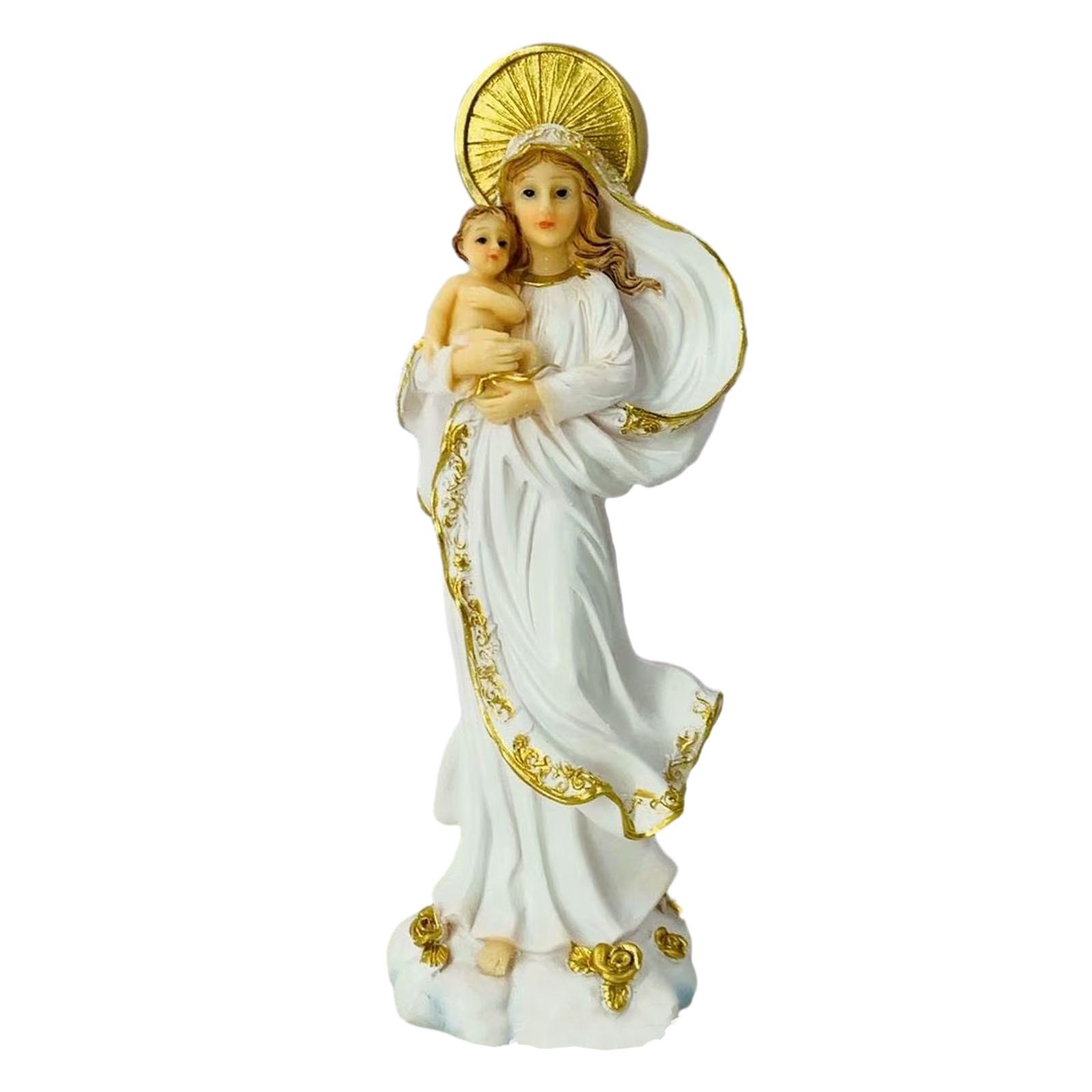 Magideal - Figura De Mary Infant Jesus, Figura De Lady Of Grace, Artesanía, Escultura Religiosa, Escultura Católica Para Escritorio, Sala De Estar, Armarios,