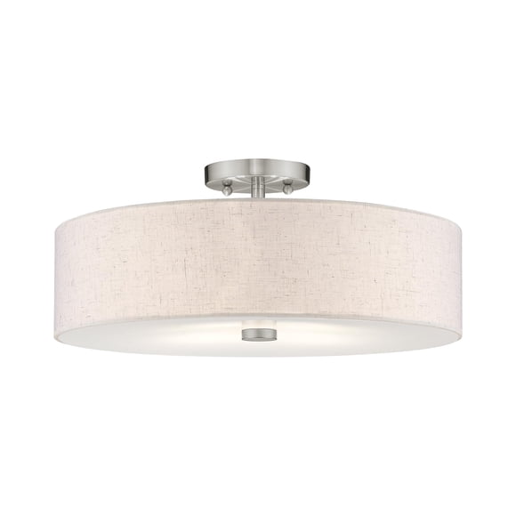 Lámpara de techo Livex de 4 luces con acabado de níquel cepillado