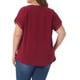 thumbnail image 5 of Agnes Orinda Blusas de Mujer Tallas Grandes Chiffon Swiss Dots Mangas Cortas Encaje Crochet Blusa Plisada L Burdeos, 5 of 8