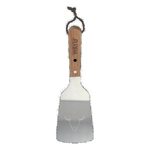 Wayu - Espátula De Cocina Acero Inoxidable Mango Madera 31Cm Asado