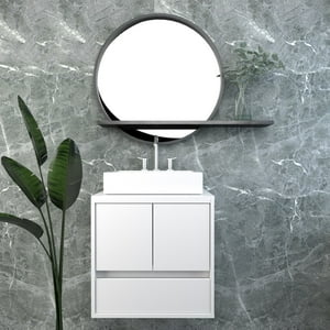 Amv Muebles - Vanitorio Baño Flotante Colgante Blanco