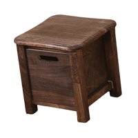 Bothyi - Taburete De Madera Con Almacenamiento Y Bordes Redondeados Para Entrada De Apartamento, 30 X 30 X 30 Cm, Color Marrón