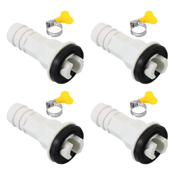Conector de manguera de drenaje de aire acondicionado de 15 mm Uxcell, 4 piezas conector de drenaje universal con abrazadera, estilo blanco 6