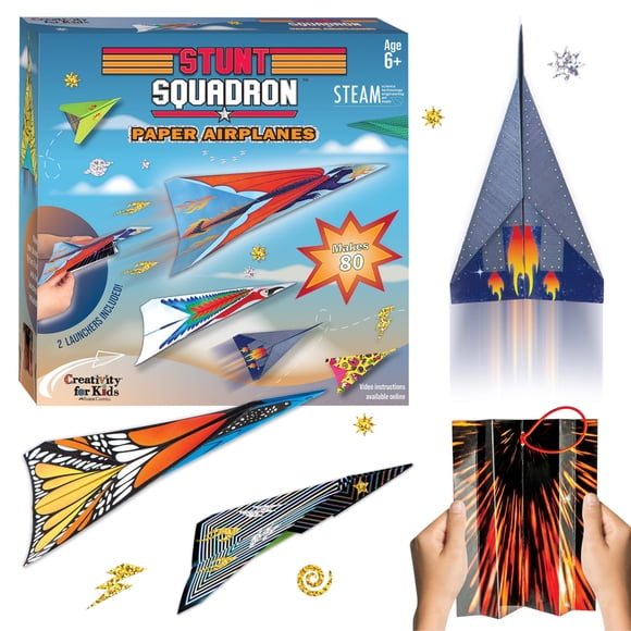 Kit de manualidades con aviones de papel Creativity para niños, Stunt Squadron
