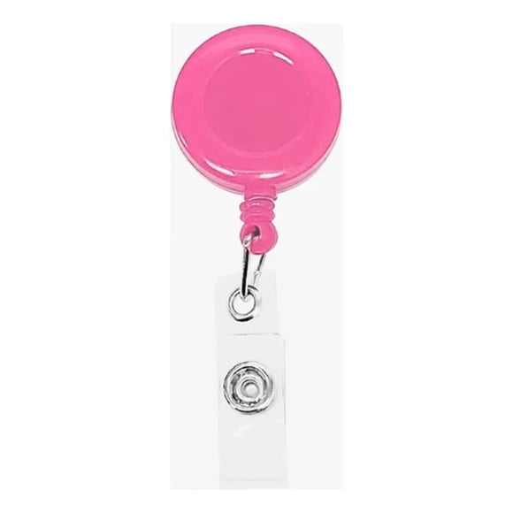 Pack 10 Porta Credenciales Yoyo Retráctil Rosado