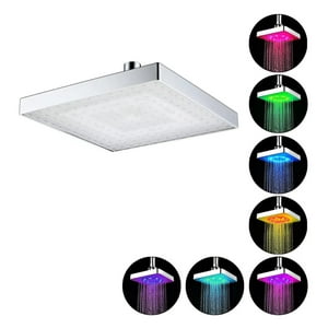 Genérico - Cabezal De Ducha Cuadrado Con Luces Led