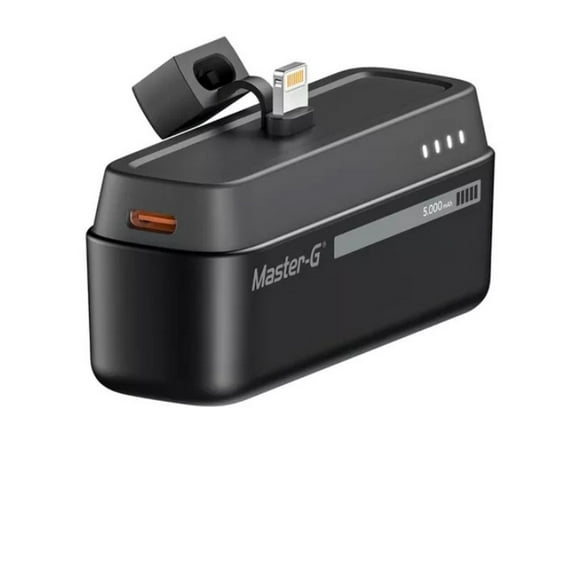 Batería Externa Power Bank Master-G Pocket 5000mAh – Portabilidad y Compatibilidad con iPhone en Color Negro