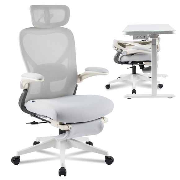Silla de oficina FLEXISPOT Foldex ergonómica plegable gris
