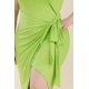 thumbnail image 3 of Vestido Midi de Talla Grande con Lazo Lateral y Parte Delantera Cruzada de Color Liso, 3 of 5