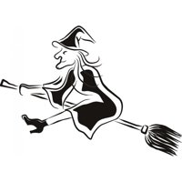 Rienda Libre Graphics - Decomural Witch Broomstick Halloween Ws-17791