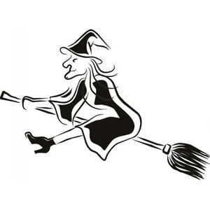 Rienda Libre Graphics - Decomural Witch Broomstick Halloween Ws-17791