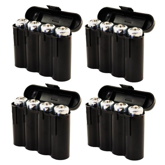 Porta baterías Powertron Batteries 4 unidades negro