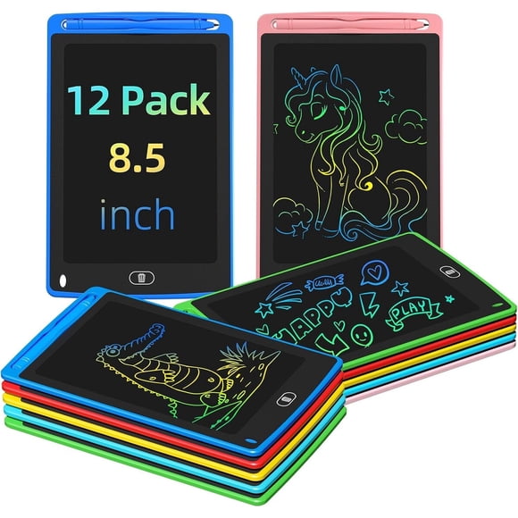 Tablet LCD TQU de 8.5 Pulgadas, Pack de 12 Multicolor para Niños