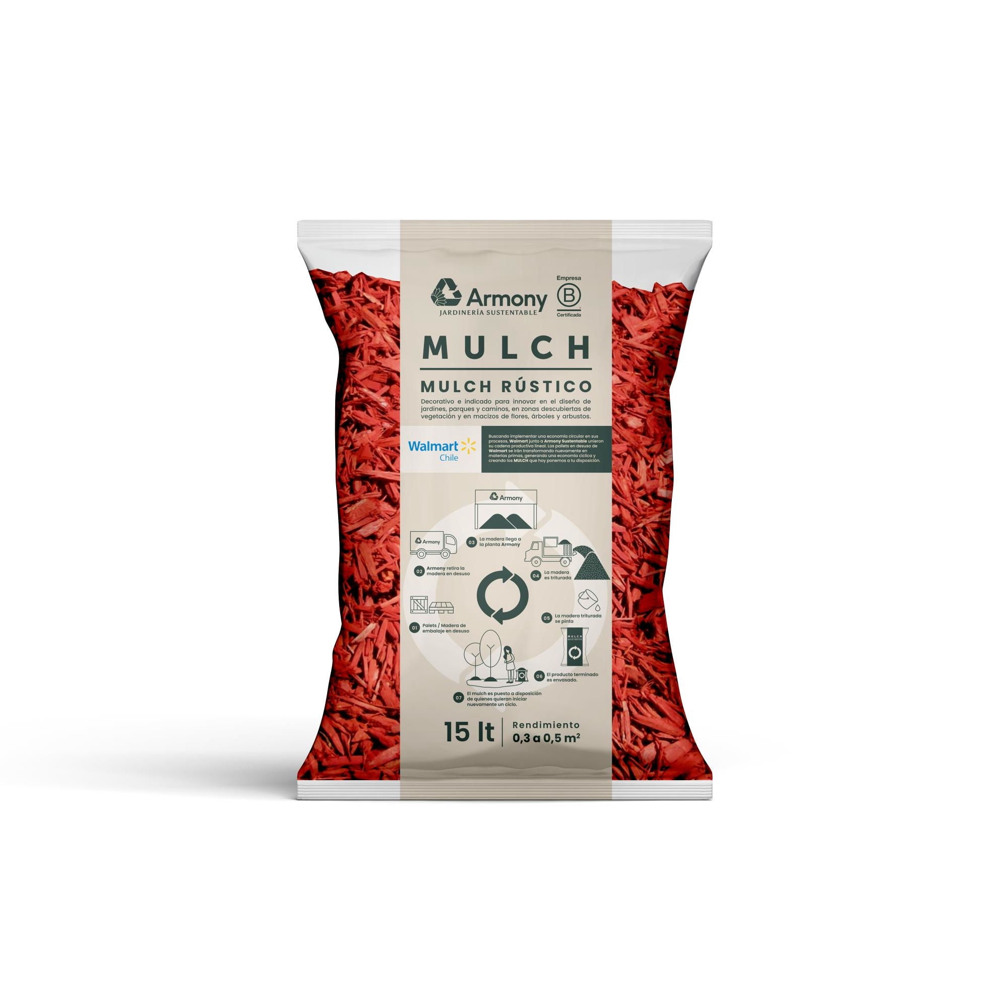 Mulch Mulch Rustico Ec Rojo 15L