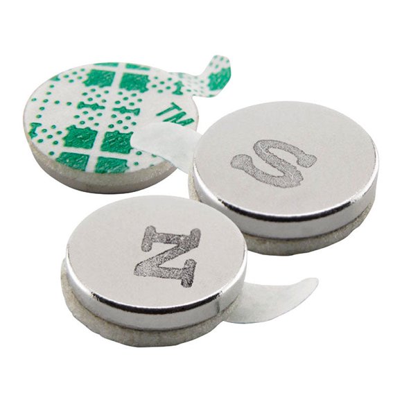 Discos magnéticos con adhesivo Master Magnetics, plata y neodimio