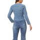 thumbnail image 3 of INSPIRE CHIC Chaqueta de Jean Elástica para Mujer de Regreso a Clases con Cuello de Solapa Un Botón Manga Larga Chaquetas de Mezclilla de Trabajo L Azul Claro, 3 of 6