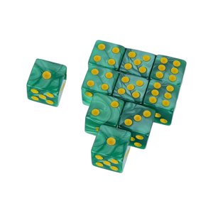 Magideal - 10 Unids Acrílico Juego De Dados De 6 Caras Juego De Dados Suministros Para Fiestas Juguetes De Enseñanza De Matemáticas Dados De 16 Mm Dados De Juego , Verde