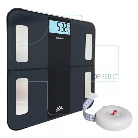 Topmedic - Balanza Pesa Inteligente + Cinta Metrica Seca 201