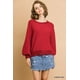 thumbnail image 3 of Suéter de Invierno Color Marfil con Cuello Barco y Mangas Abullonadas para Mujer, 3 of 9