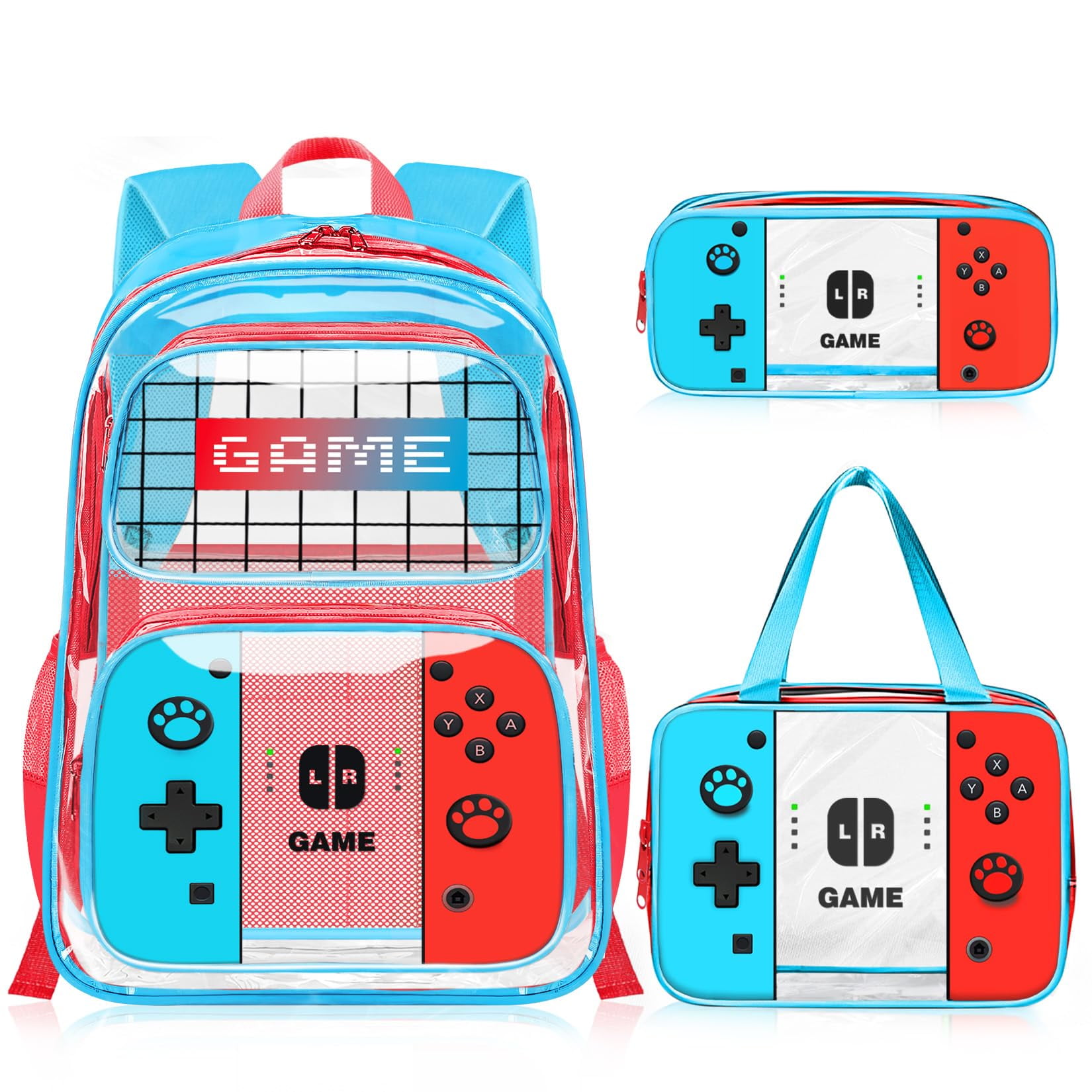 Mochila Jiraikei Gamer Kids Transparente Con Forma De Mochila Y Almuerzo