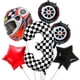 thumbnail image 1 of Set de decoración con globos a cuadros para fiesta temática de 3 coches de carreras, 1 of 7