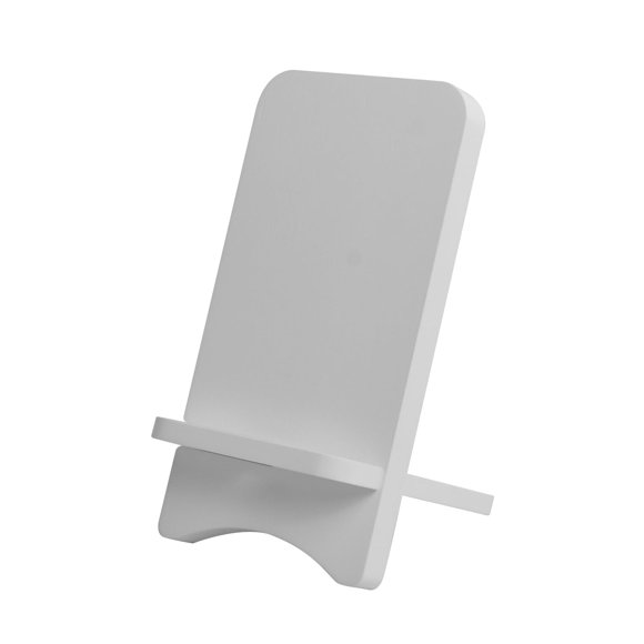 Soporte para teléfono de madera maciza Abbolinxus, portátil, 14 x 7 cm, blanco