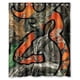 thumbnail image 1 of Cortina de ducha con diseño de ramas de árbol y camuflaje naranja campestre, con ganchos, tamaño 60 x 72 pulgadas, 1 of 3
