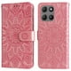 thumbnail image 1 of Funda tipo cartera FOXDOCK para Motorola Moto G15 Power , diseño girasol en relieve, cuero PU, cierre magnético, soporte y tarjetero, 1 of 5