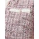thumbnail image 5 of INSPIRE CHIC Chaqueta de punto de tweed para mujer de regreso a clases, manga corta, cuello redondo, cárdigan corto, rosa M, 5 of 6