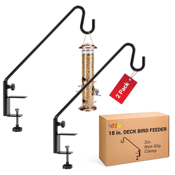 Gancho para baranda de terraza IDZO de 46 cm, acero, rotación de 360°, paquete de 2