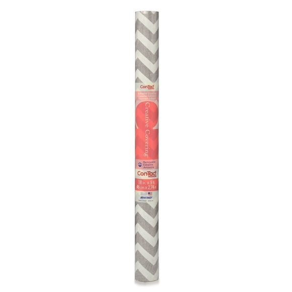 Forro para Estantes Con‑Tact 46 cm x 2,74 m Gris Chevron