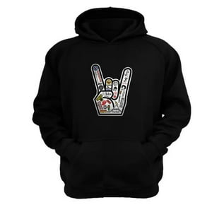 Genérico - Polerón Canguro Rock Negro Talla S Unisex