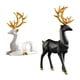 thumbnail image 3 of 1 par de estatuas de renos, figurita para amantes de los ciervos, obra de arte, esculturas de ciervos de estilo nórdico de resina para decoración de e , De pie Negro L Negro + Blanco, 3 of 5
