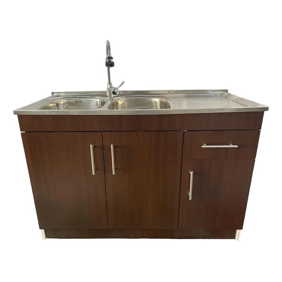 Kit Lavaplatos con mueble 120x50 Doble Chocolate Secador Derecho