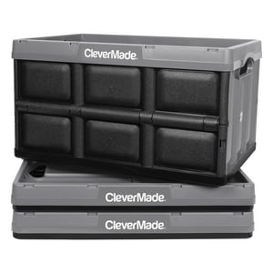 Cubo De Almacenamiento Clevermade, Plegable, Piedra, 46 L, 3 Unidades, 30 Kg