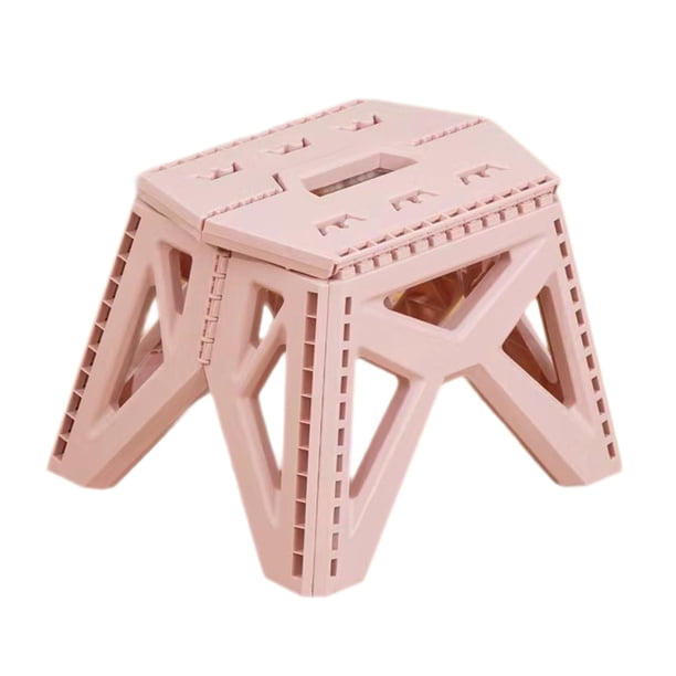Taburete de Camping, taburete plegable compacto con asa, silla de pesca, reposapiés para silla de Camping, reposapiés para pesca, viajes, conciertos y Rosa