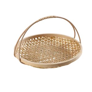 Bothyi - Bandeja Para Servir Aperitivos, Cesta De Huevos De Bambú Con Asa Para El Hogar, Restaurante, Cocina, 24Cm