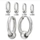 thumbnail image 2 of Pendientes de aro con bisagras de acero inoxidable con cuentas circulares para hombres y mujeres (2 unidades), 2 of 5