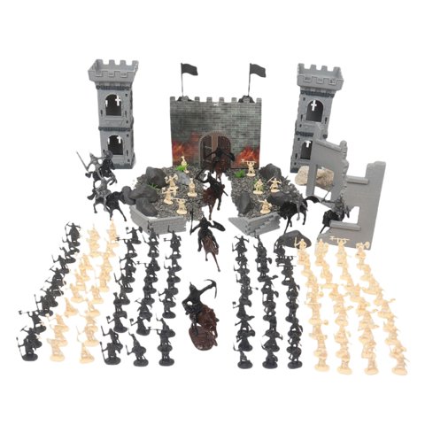 Magideal - Diy Toy Soldiers Set Army Building Model Knights Game Playset Cavalry Towers Soldier Static Model Para Niños Niños Mayores De 3