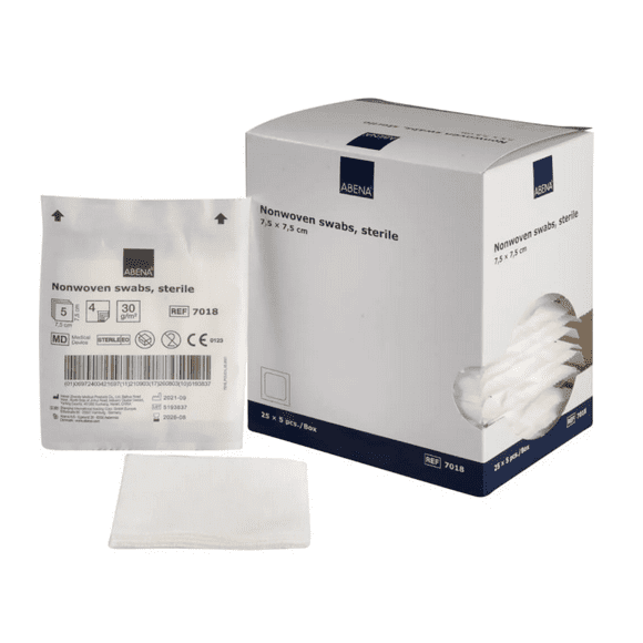 Gasa No Tejida Estéril 7,5x7,5 - Caja De 125 Unidades Abena