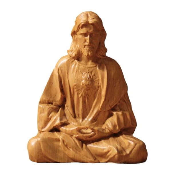 Estatua del Sagrado Corazón de Jesús, figura católica, obra de arte, figura de Jesús para inauguración de la casa, gabinete de escritorio, oficina, 15cm