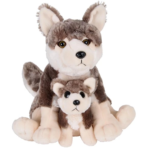 Juguete de peluche de Rhode Island Novelty Birth of Life Wolf, 12 pulgadas con 6 pulgadas